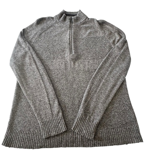 SMARTWOOL RIPPLE RIDGE HALF ZIP CHARCOAL GREY MERINO BLEND SWEATER - Picture 4 of 16
